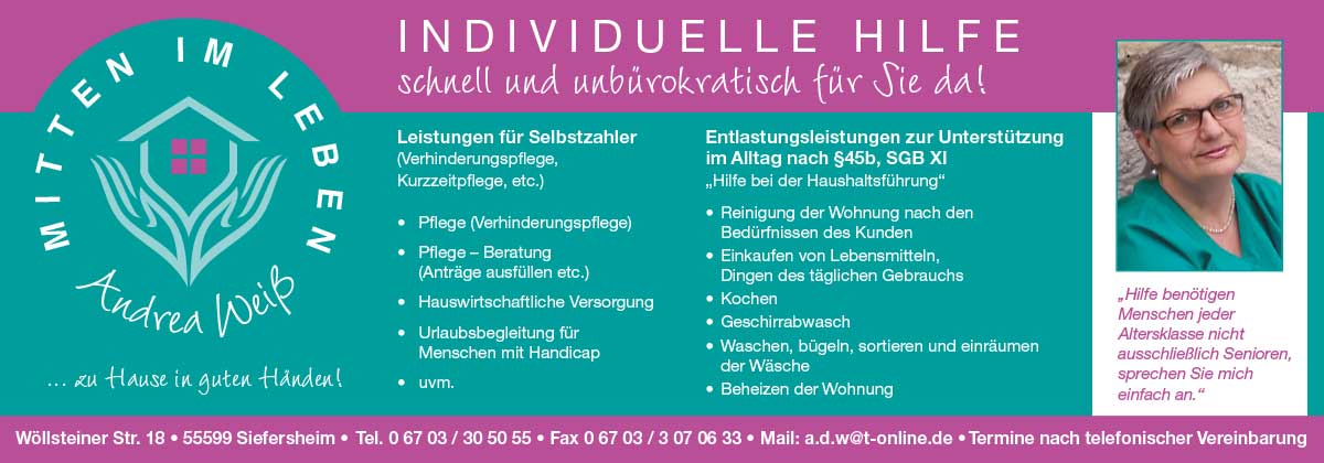 Andrea Weiß | ADW Alltagsbegleitung - Mitten im Leben